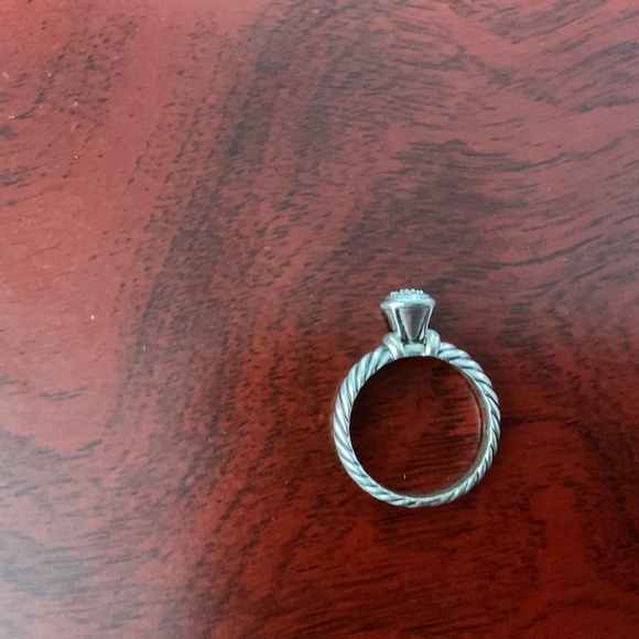 David Yurman .925/18K White Gold Diamond Cable Band Ring size 7 - Picture 2 of 4